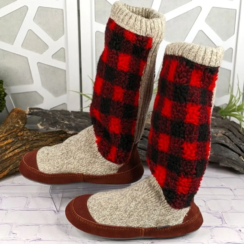 Acorn Checkered Slouch Boots